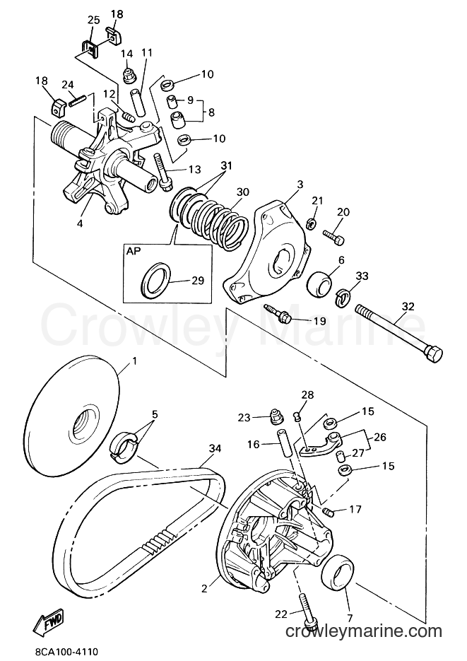 Yamaha Motors VX600ST (8CC1) [020] - PRIMARY SHEAVE