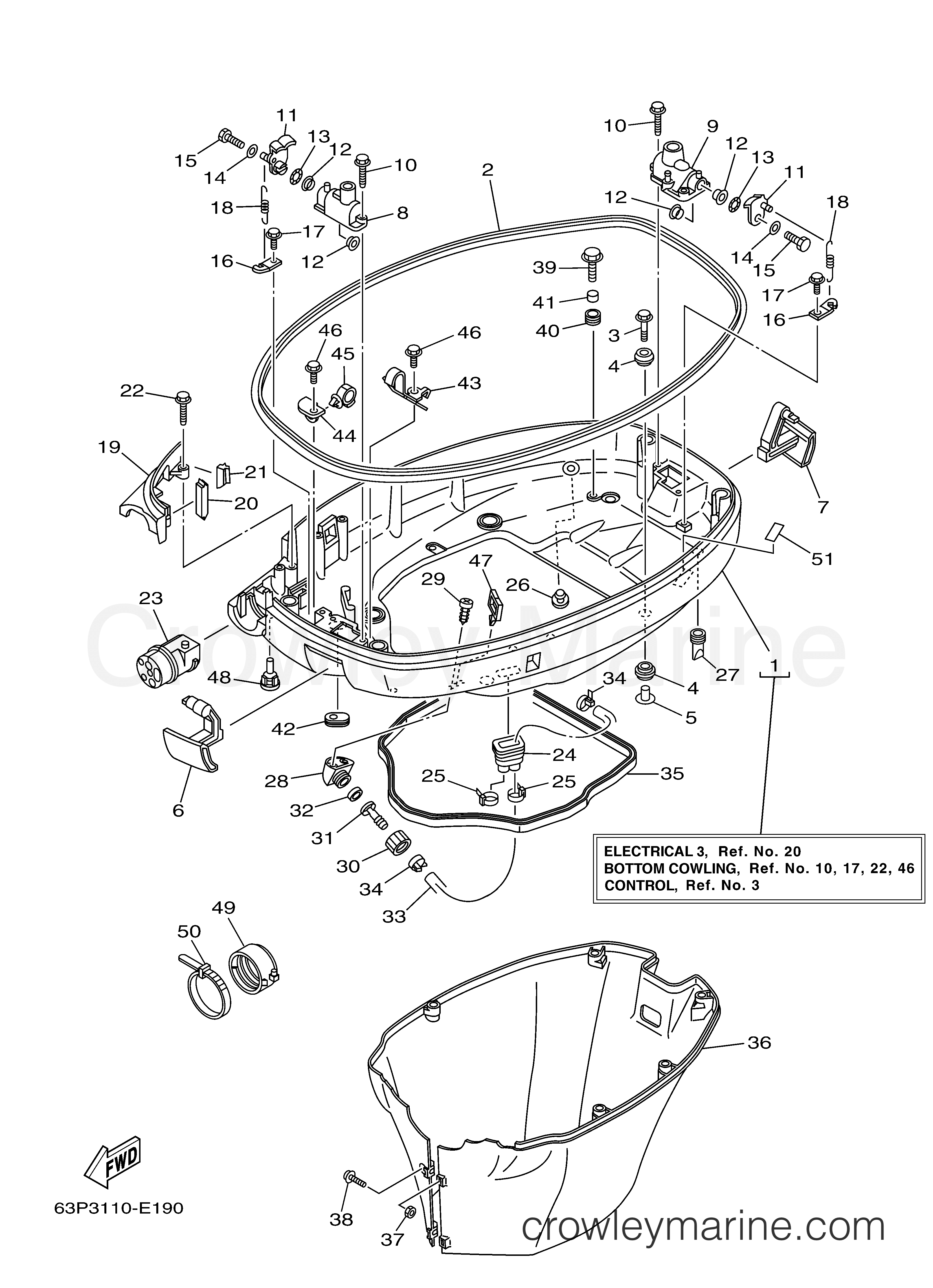 Yamaha Motors LF150TXR - BOTTOM COWLING