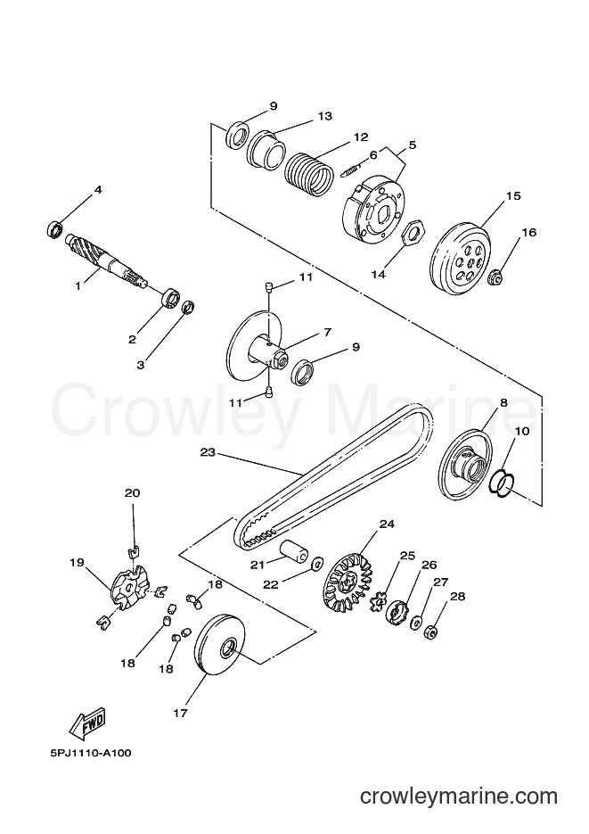 Yamaha Motors YW50 (5PN2) [010] - CLUTCH