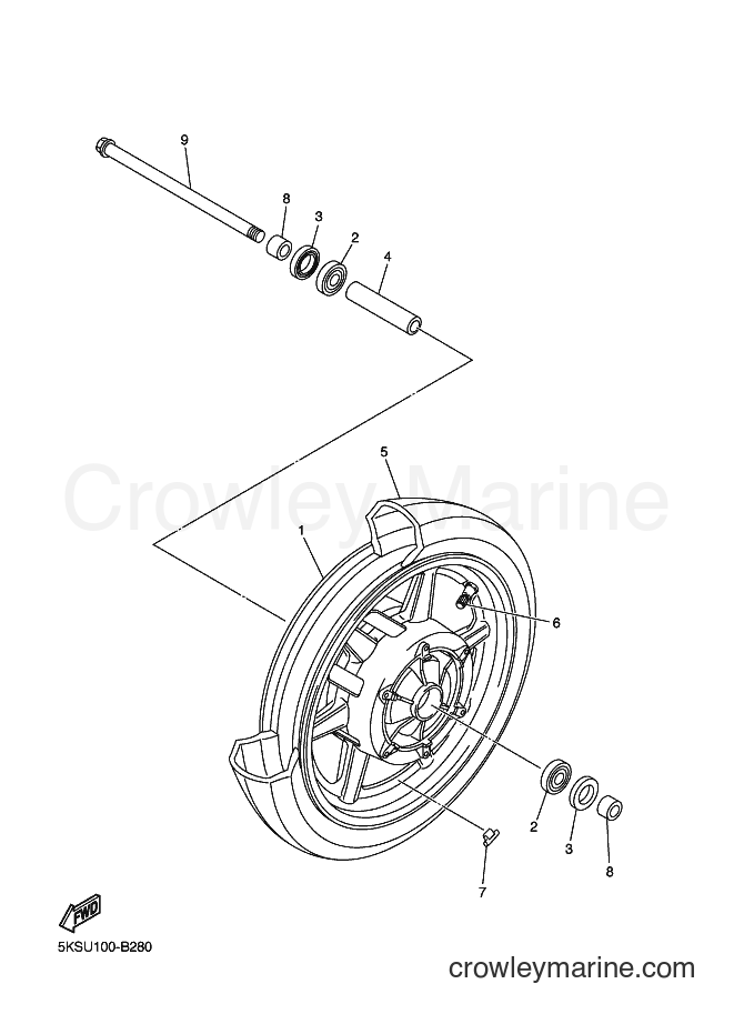 Yamaha Motors XVS1300CT-B (2CAM) [020] - FRONT WHEEL