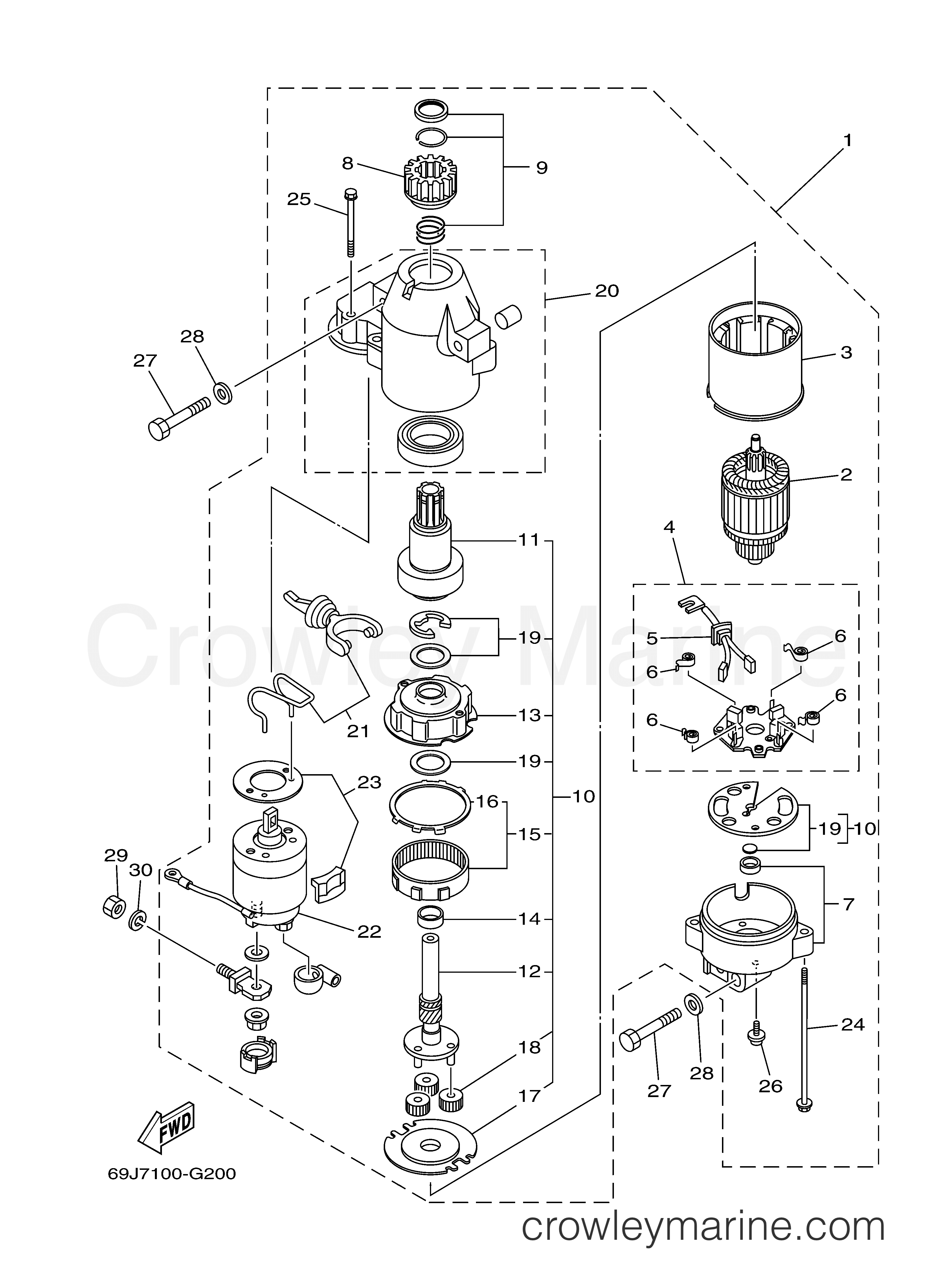Yamaha Motors F200TXR - STARTING MOTOR
