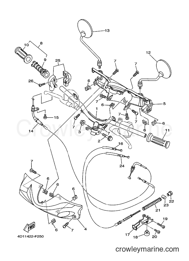 Yamaha Motors AF115C (23C2) [010] - STEERING HANDLE & CABLE