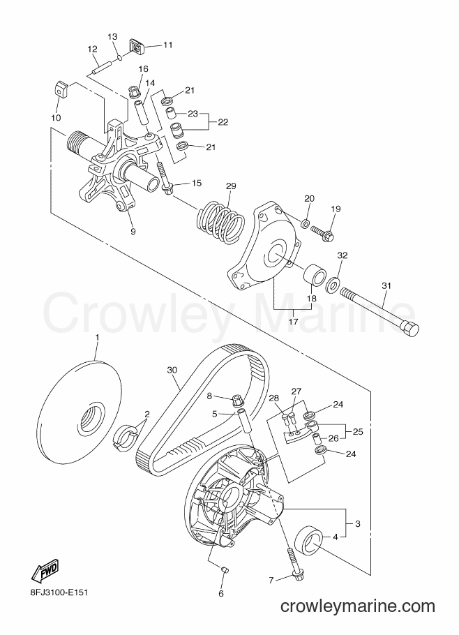 Yamaha Motors RSV10 (8GE4) [010] - PRIMARY SHEAVE