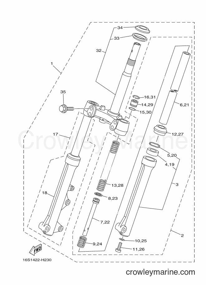 Yamaha Motors T115LSE (16S9) [010] - FRONT FORK FOR DISK BRAKE