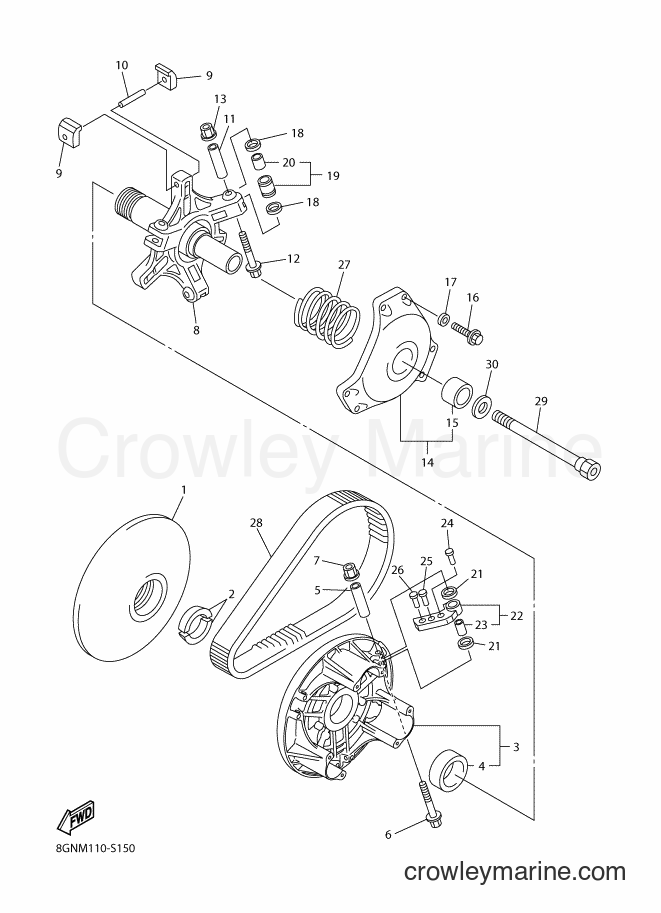 2017 Snowmobile RPZ50MP - RPZ50MP (8GRN) [010] - PRIMARY SHEAVE