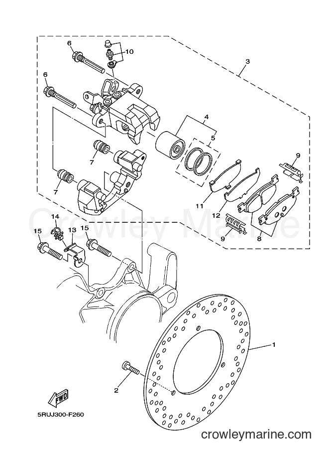 2008 Scooter YP400A - YP400A (34B1) [010] - REAR BRAKE CALIPER