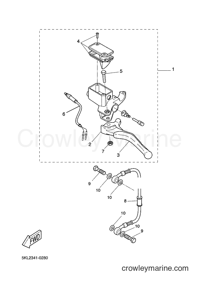 2000 Scooter YQ50 - YQ50 (5KL2) [010] - REAR MASTER CYLINDER