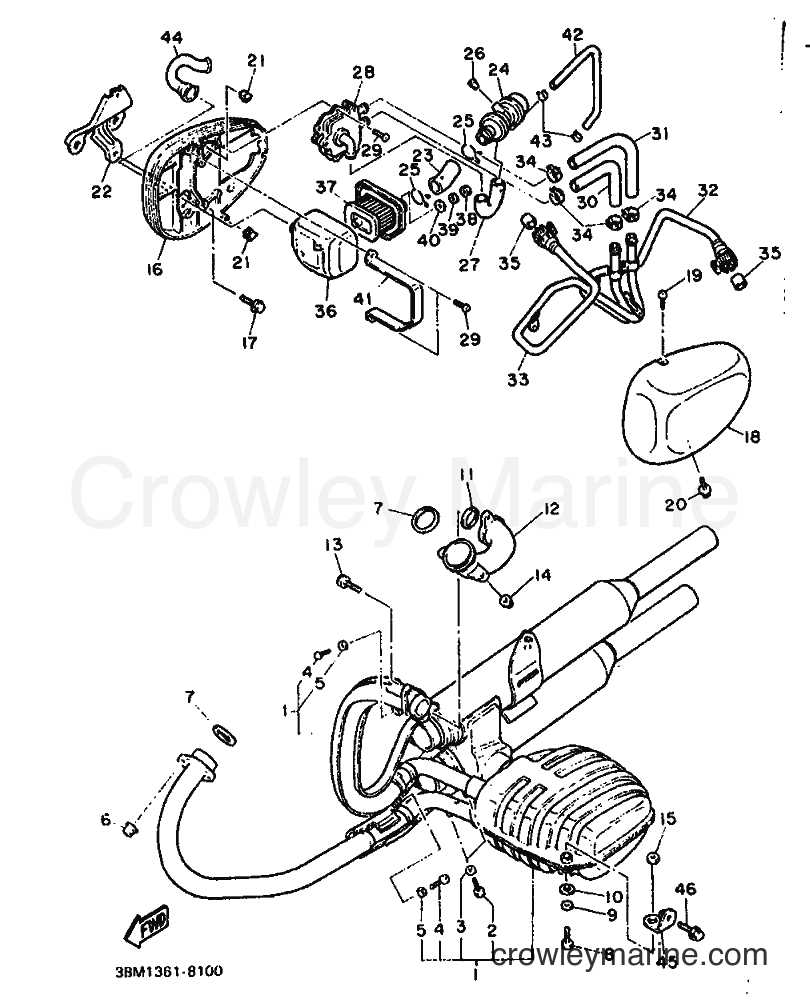 1988 Cruiser XV535 - XV535 (3BM1) [999] - EXHAUST