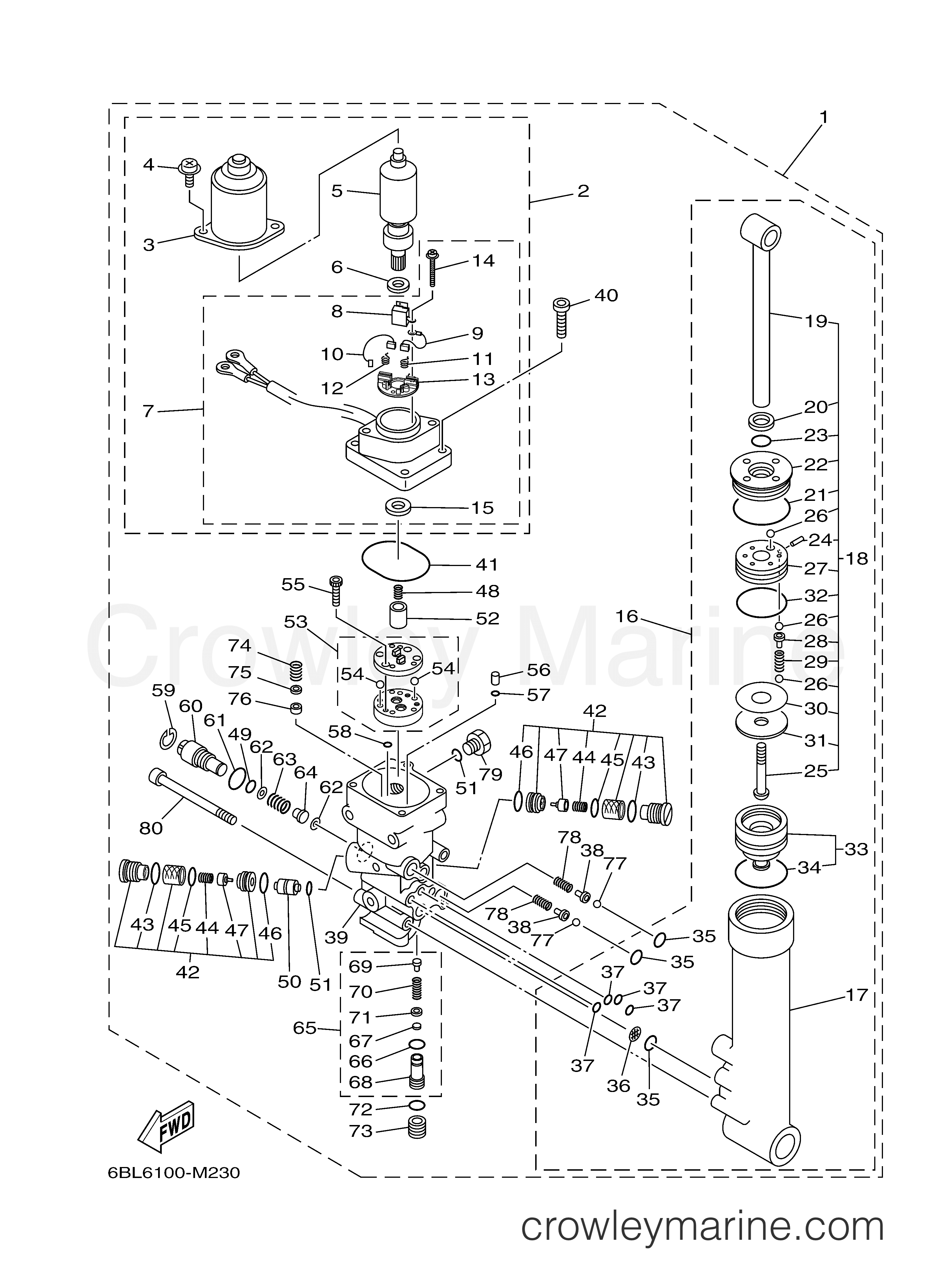 Yamaha Motors F30LA - POWER TRIM TILT ASSY