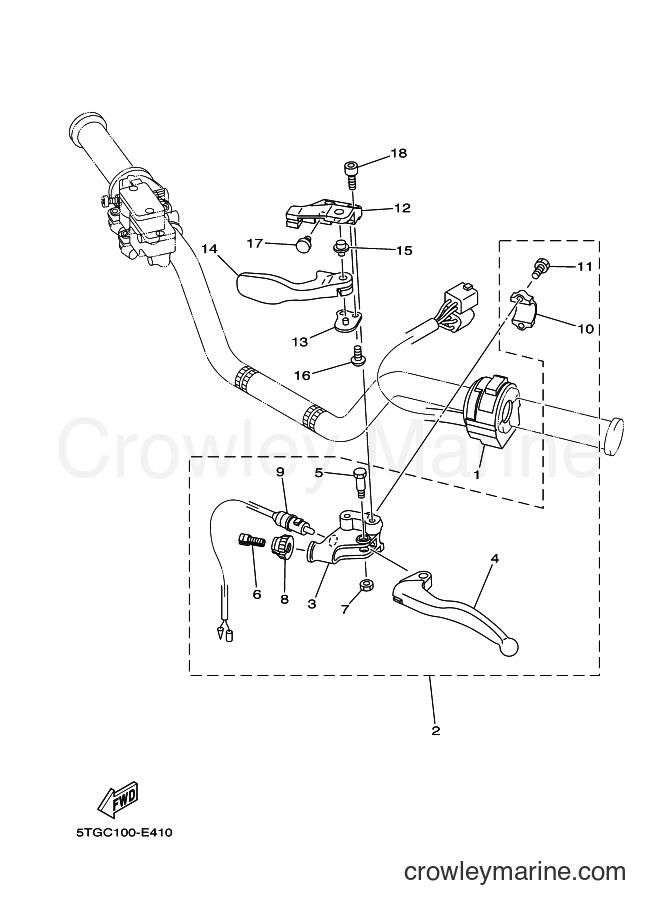 Yamaha Motors YFZ450 (5D3G) [010] - HANDLE SWITCH & LEVER