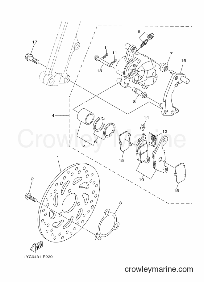 2015 Scooter AF115F - AF115F (1YCA) [010] - FRONT BRAKE CALIPER