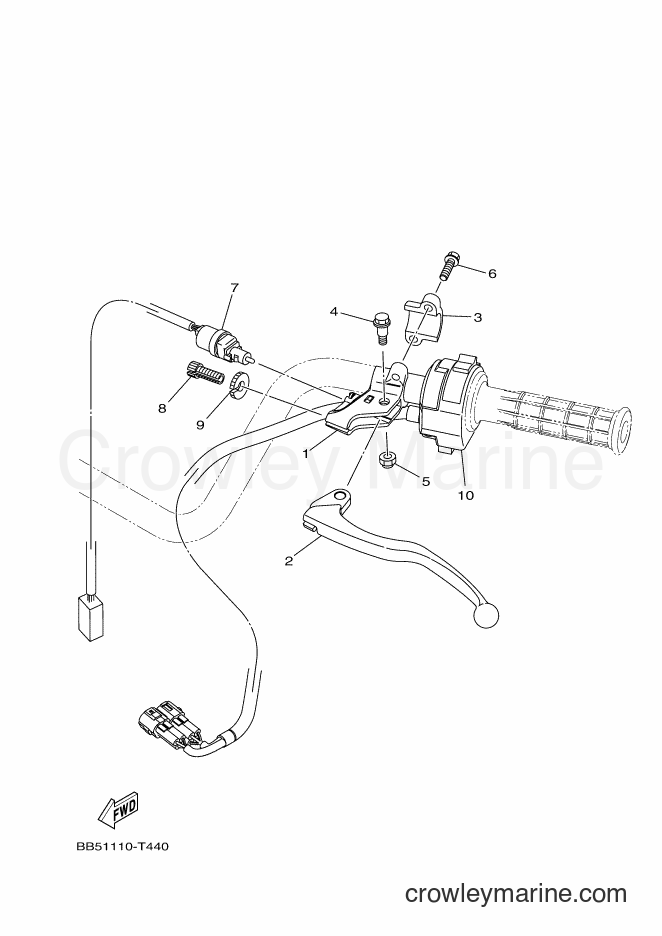 Yamaha Motors YFM450FWBD (BB52) [010] - HANDLE SWITCH & LEVER