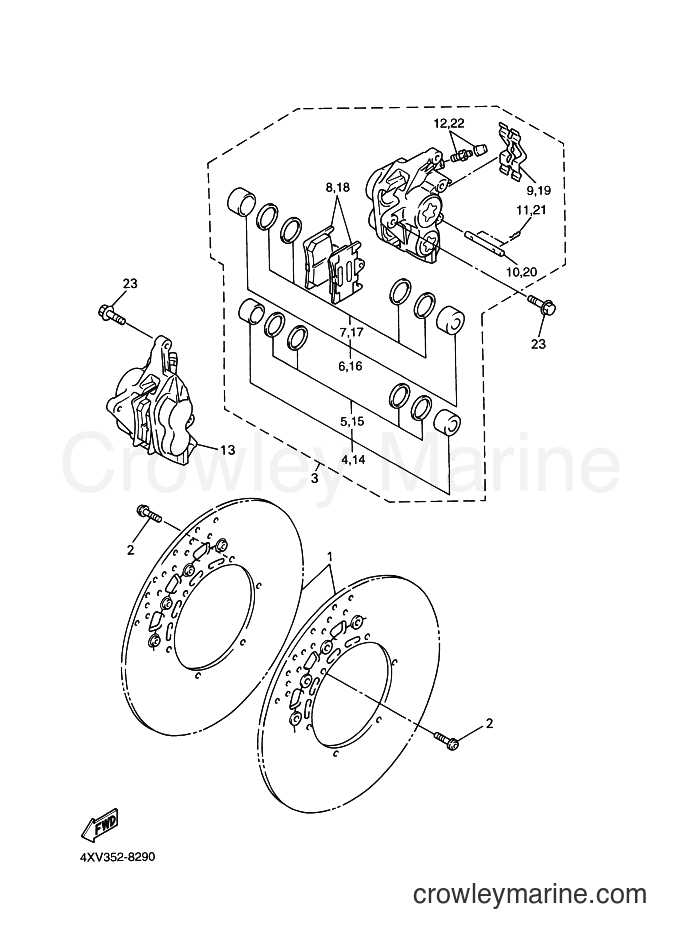 2002 Street Bike FZS1000 - FZS1000 (5LVD) [010] - FRONT BRAKE CALIPER