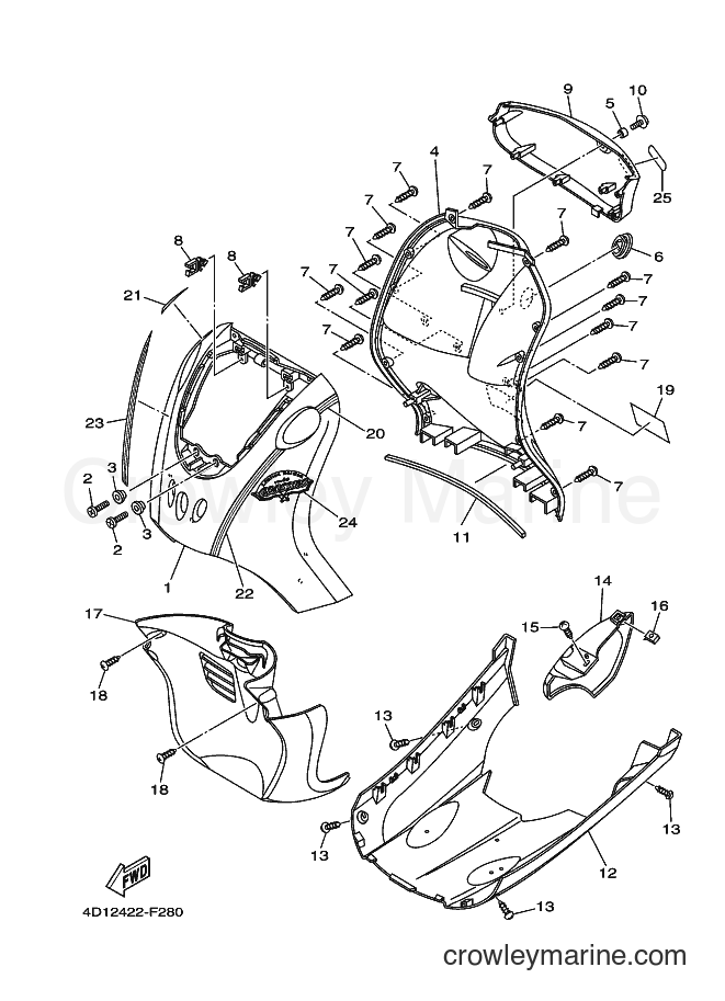 Yamaha Motors AF115C (4D12) [010] - LEG SHIELD