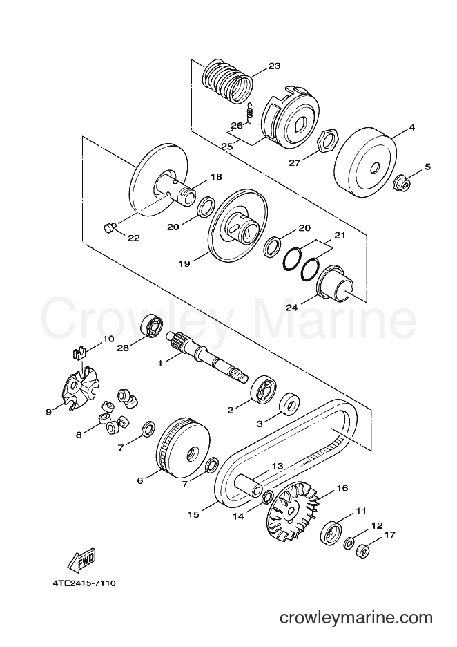 2008 Scooter XC125V - XC125V (5YRB) [010] - CLUTCH