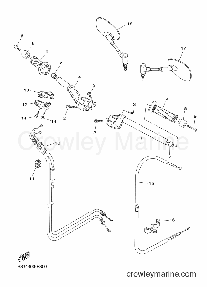 Yamaha Motors XVS950CU (B336) [010] - STEERING HANDLE & CABLE