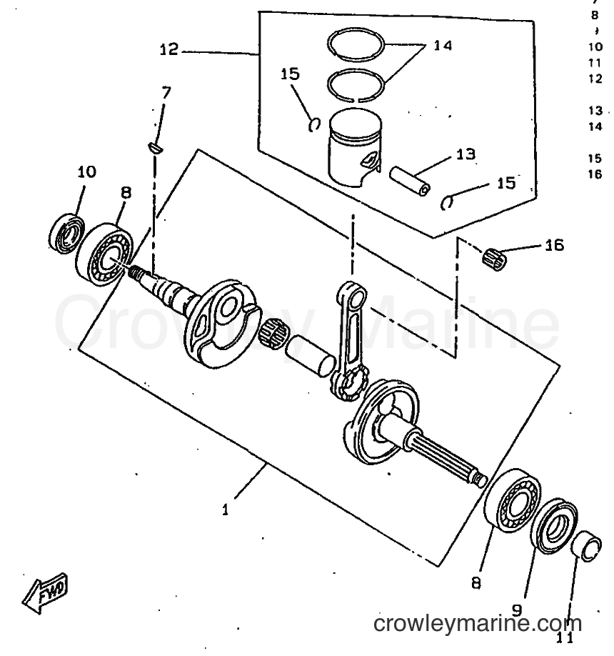 1998 Scooter CW50RSX - CW50RSX (5DY1) [999] - CRANKSHAFT & PISTON