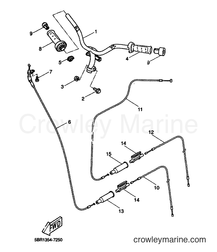 Yamaha Motors YQ50L (5KF7) [010] - STEERING HANDLE & CABLE