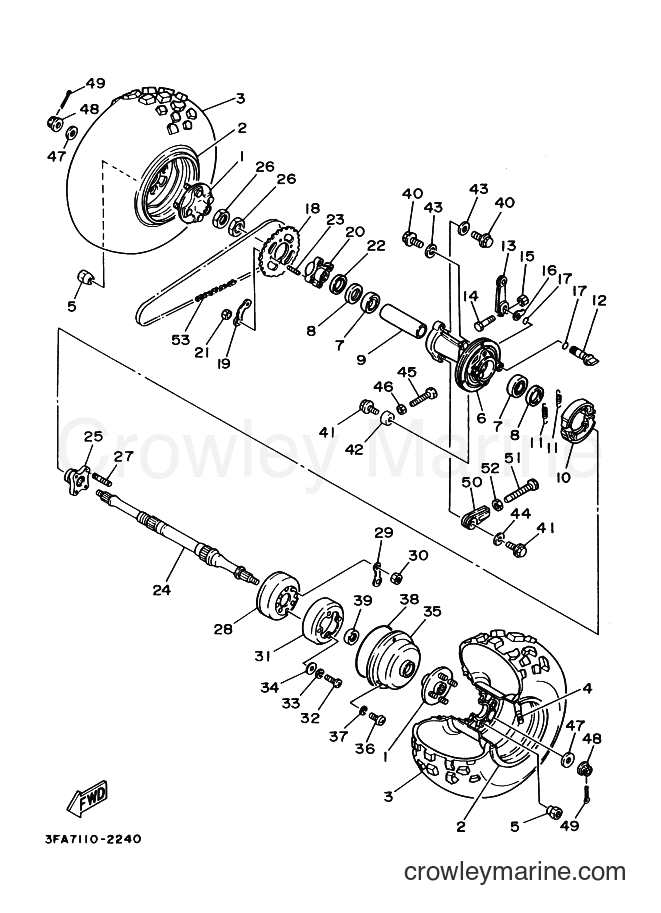 1994 ATV YFA1 - YFA1 (3FAC) [010] - REAR WHEEL