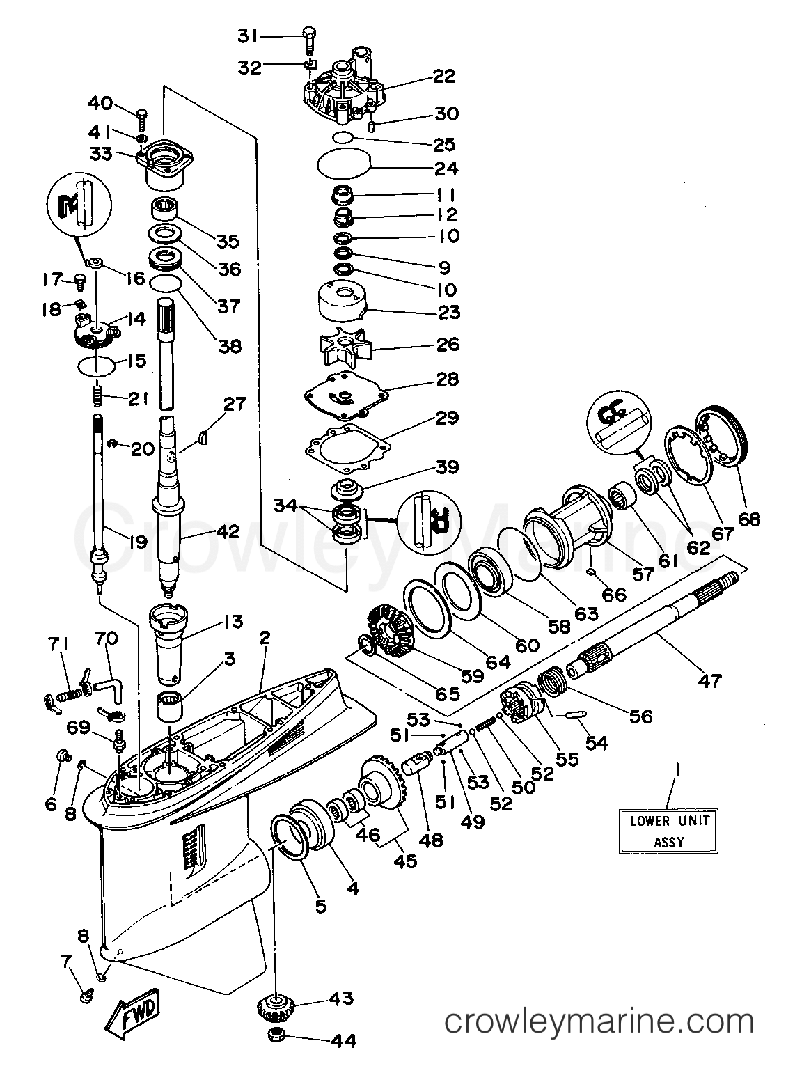 Yamaha Motors 225TLRS - LOWER CASING DRIVE 1