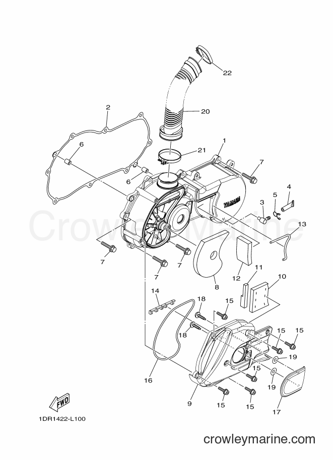 2014 Scooter XC115S - XC115S (1DR5) [010] - CRANKCASE COVER 1