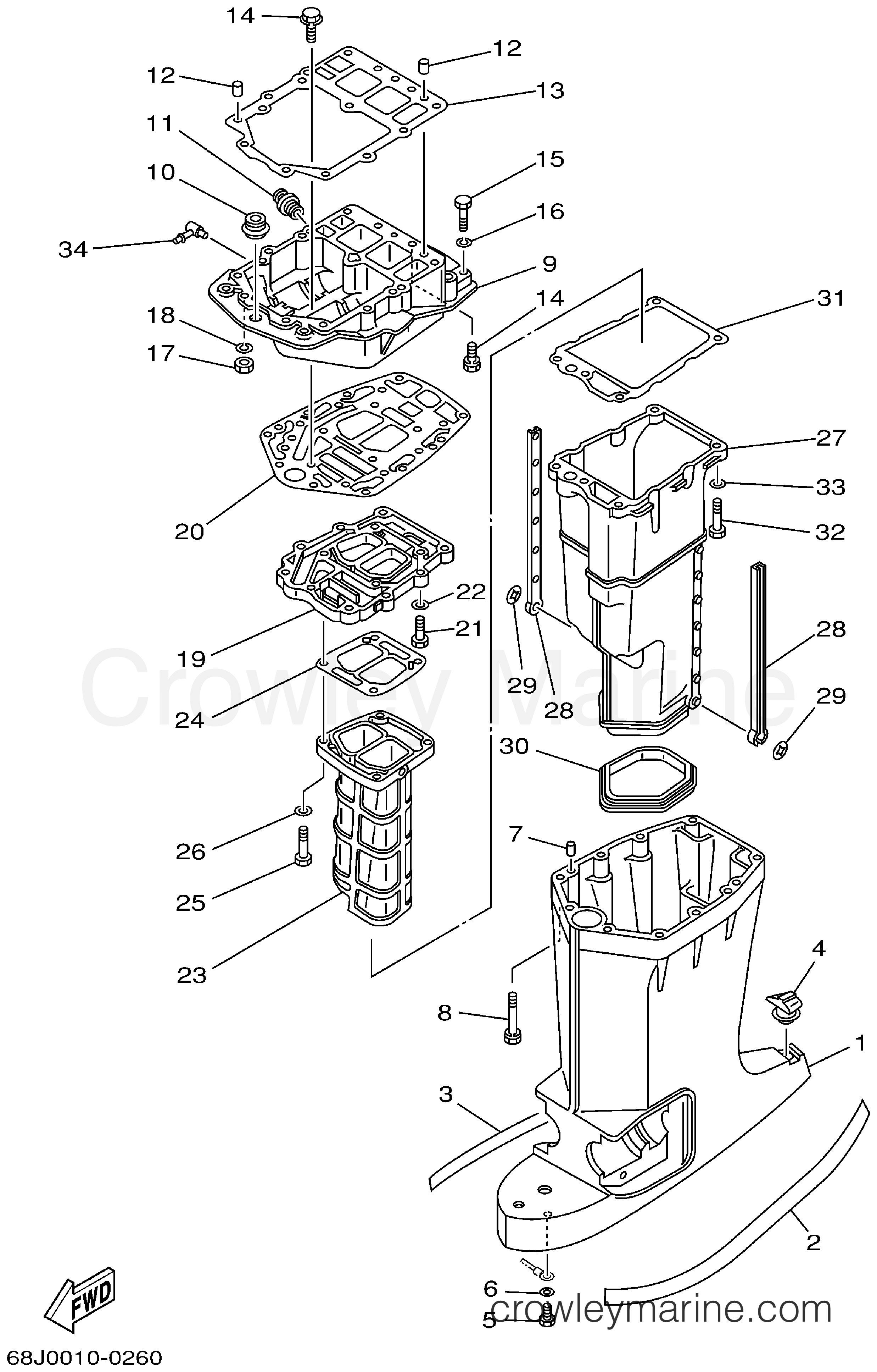 Yamaha Motors VZ150TLRZ - UPPER CASING