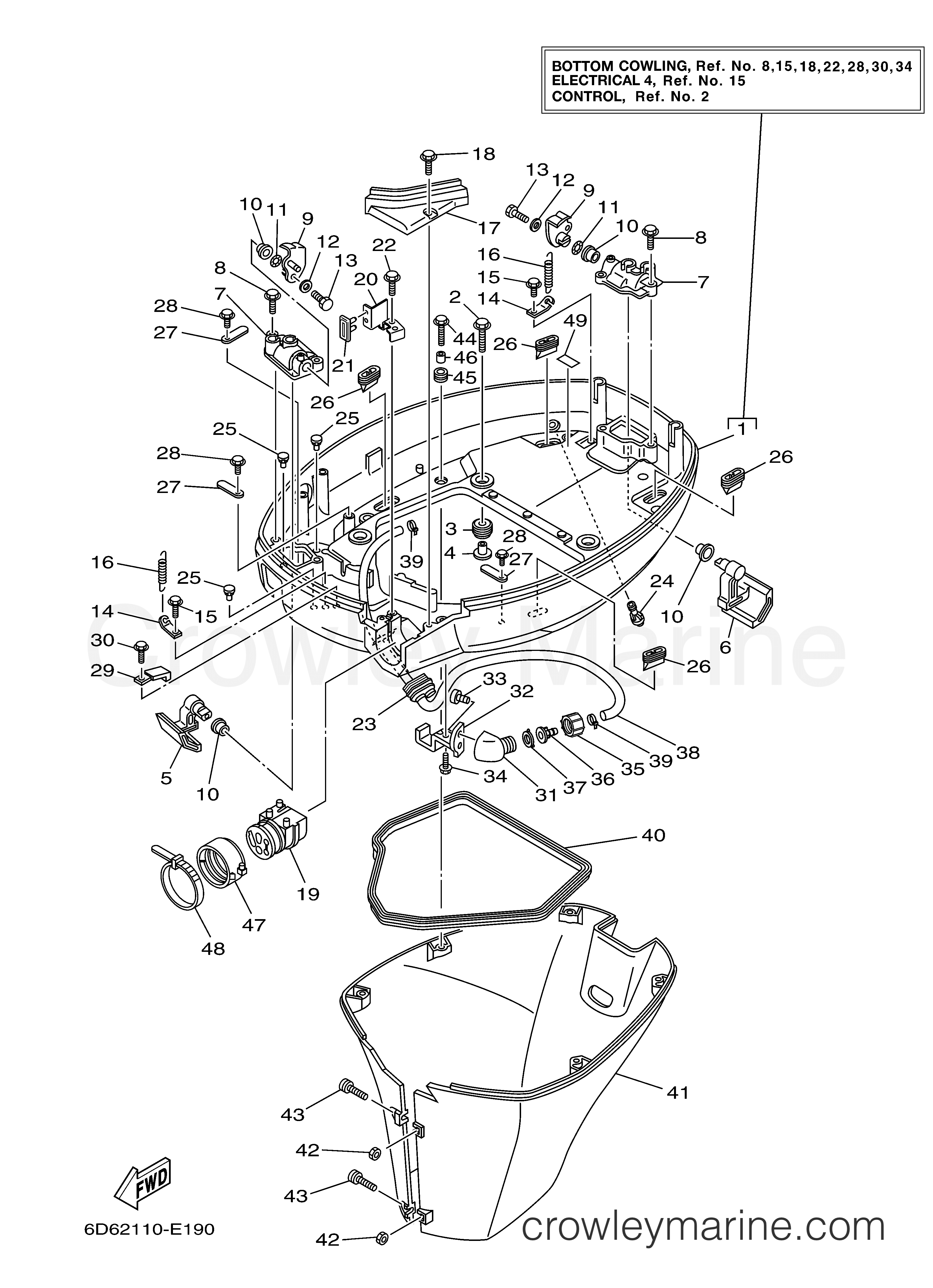 Yamaha Motors F90TXR - BOTTOM COWLING