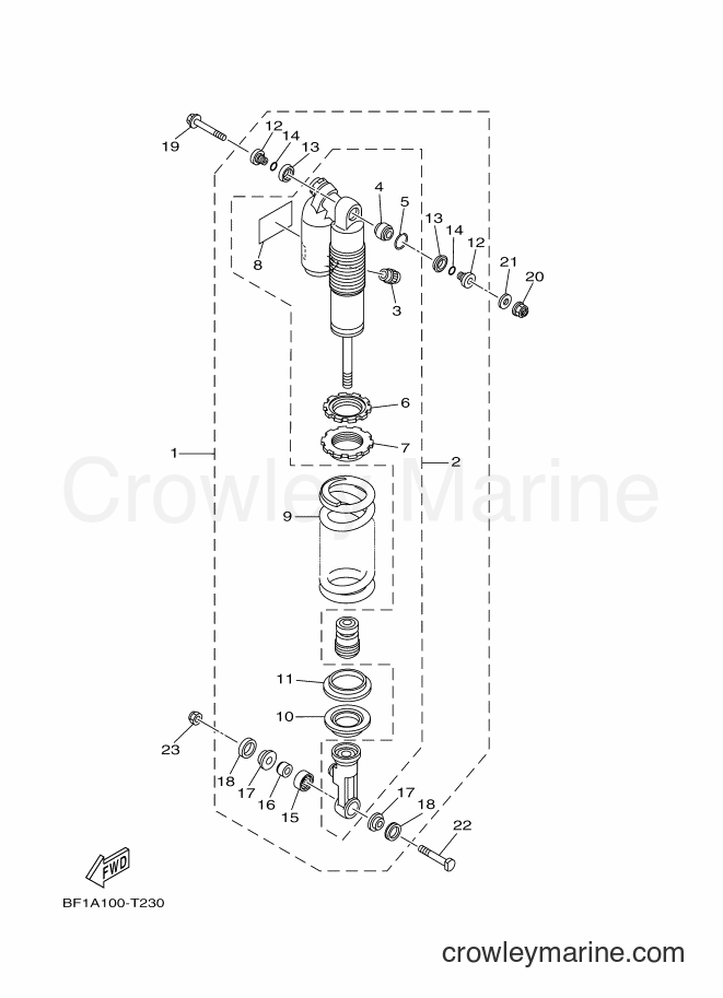 Yamaha Motors YZ250X (BF1E) [020] - REAR SUSPENSION