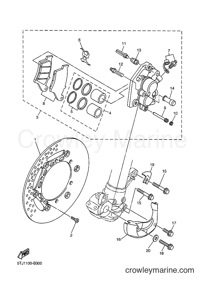 2003 Dirt Bike WR250F - WR250F (5UM2) [030] - FRONT BRAKE CALIPER