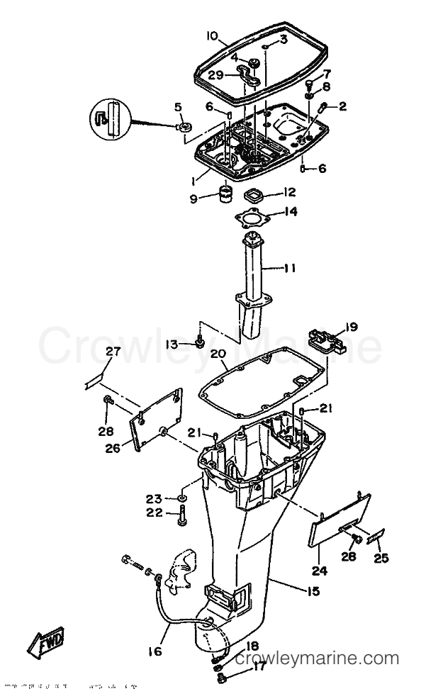 Yamaha Motors F9.9B (6G9) [999] - UPPER CASING