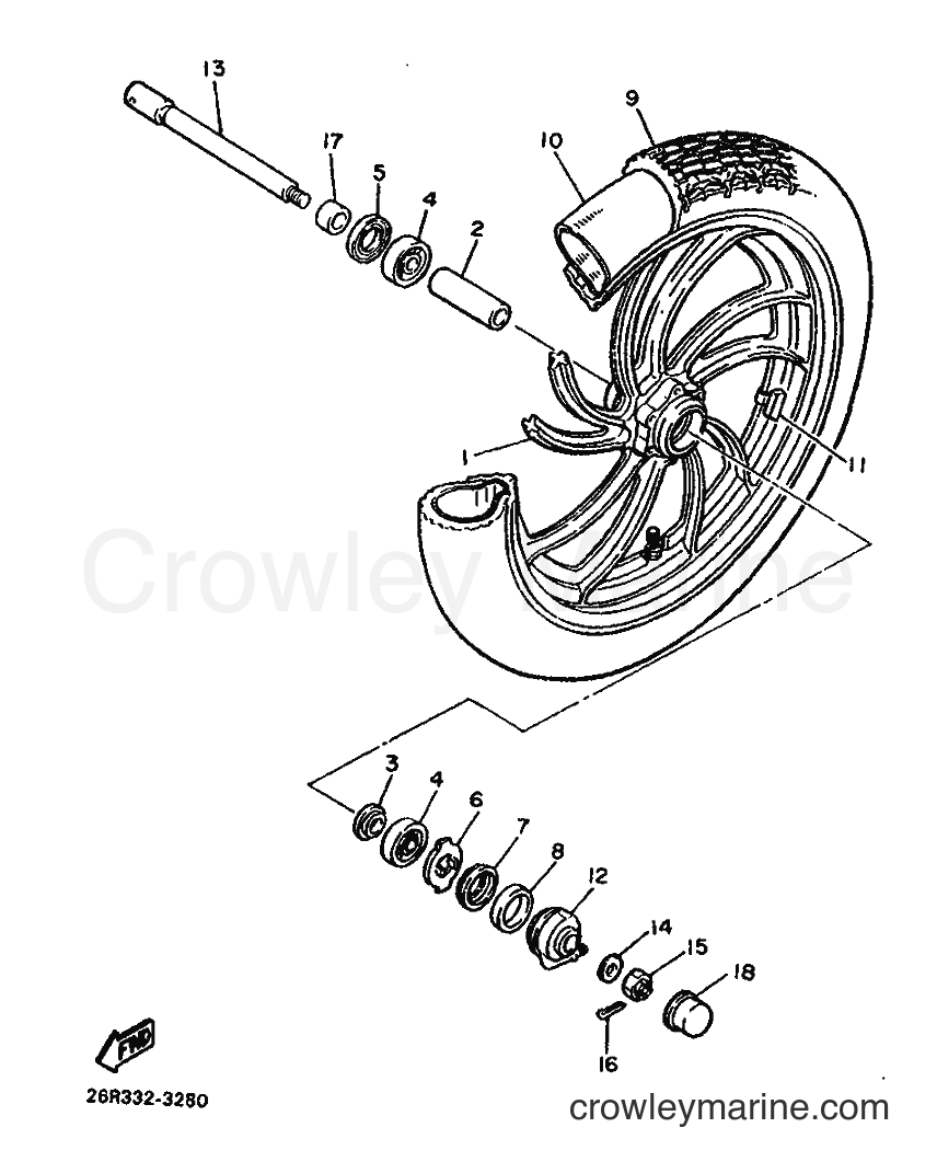 1983 Cruiser XV500 - XV500 (26R0) [010] - FRONT WHEEL