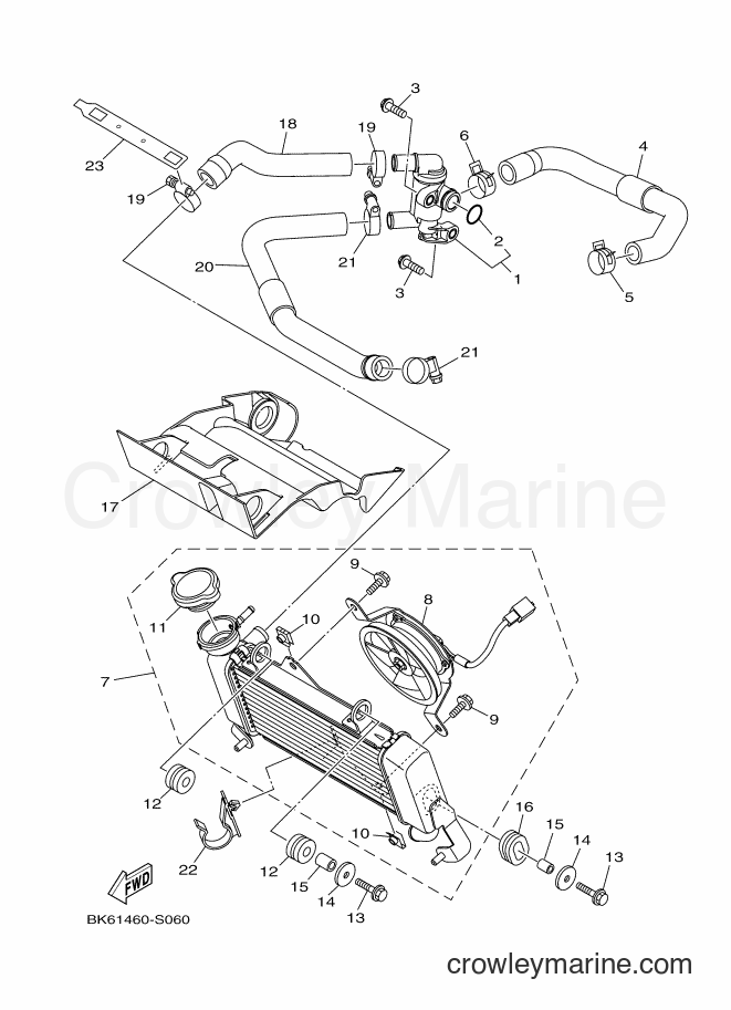 2017 Street Bike YZF155 - YZF155 (B9B2) [010] - RADIATOR & HOSE
