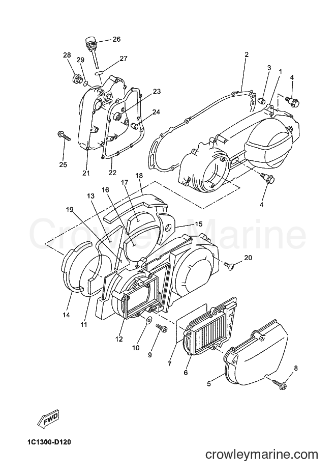 2010 Scooter YP250R - YP250R (37P1) [030] - CRANKCASE COVER 1