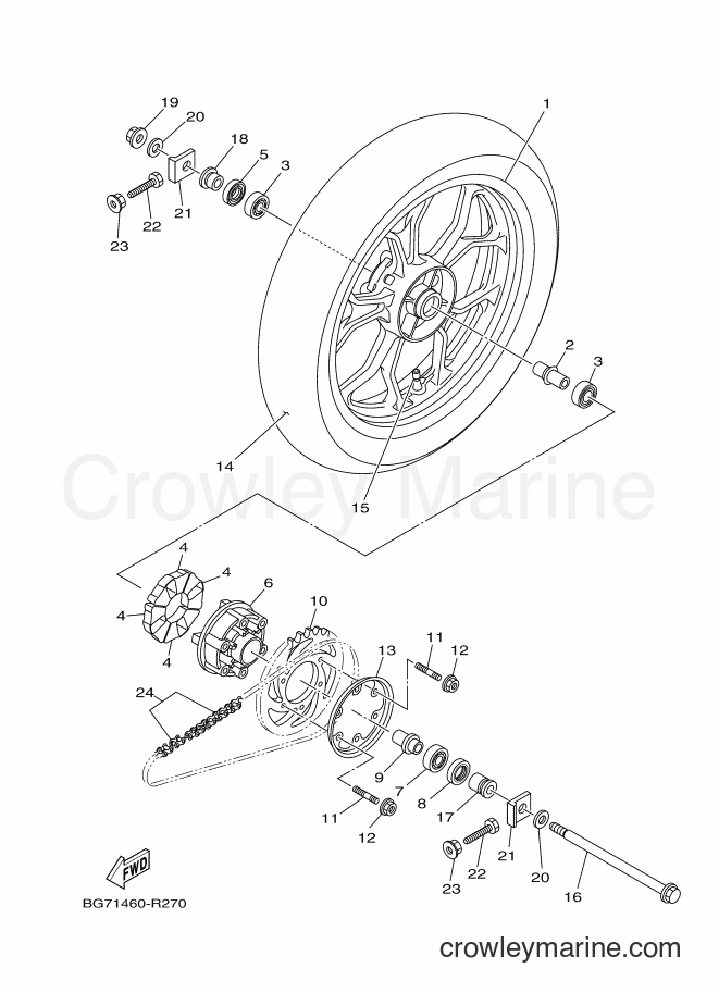 Yamaha Motors TFX150 (BG72) [010] - REAR WHEEL