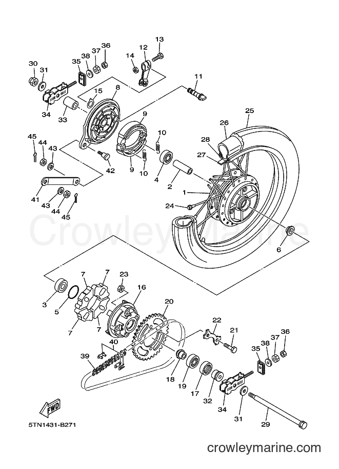 2005 Scooter T110 - T110 (4P41) [010] - REAR WHEEL
