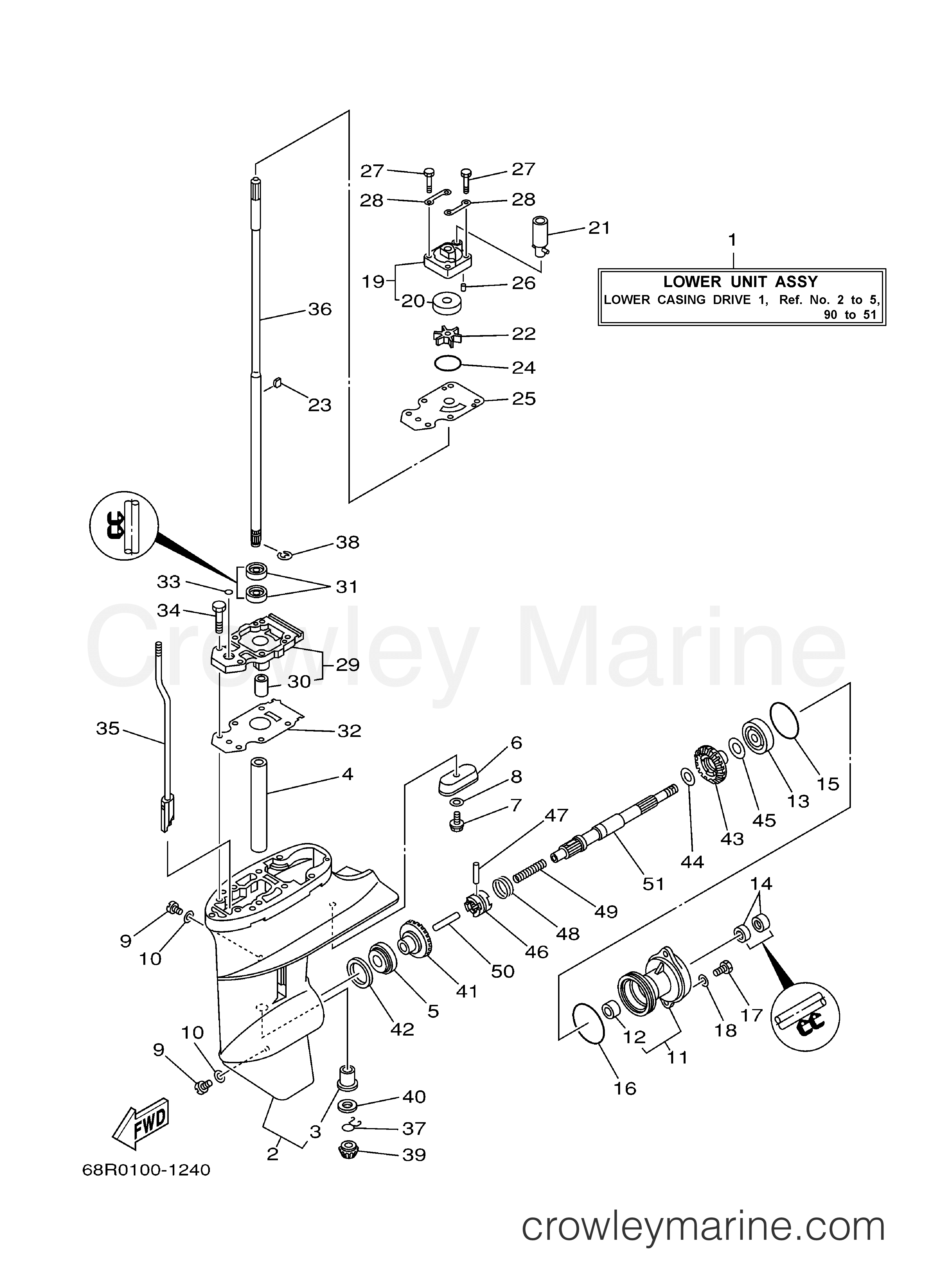 Yamaha Motors F8CMLH - LOWER CASING DRIVE 1