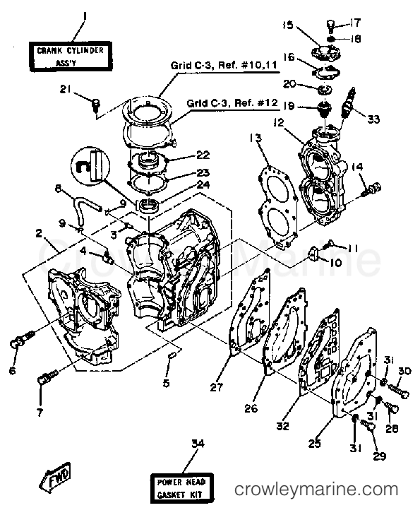 Yamaha Motors 25SN - CRANKCASE CYLINDER