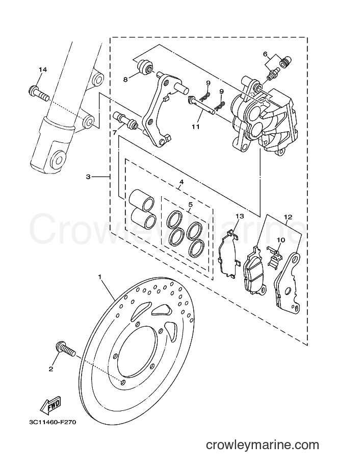 2007 Street Bike FZ150 - FZ150 (3C11) [010] - FRONT BRAKE CALIPER