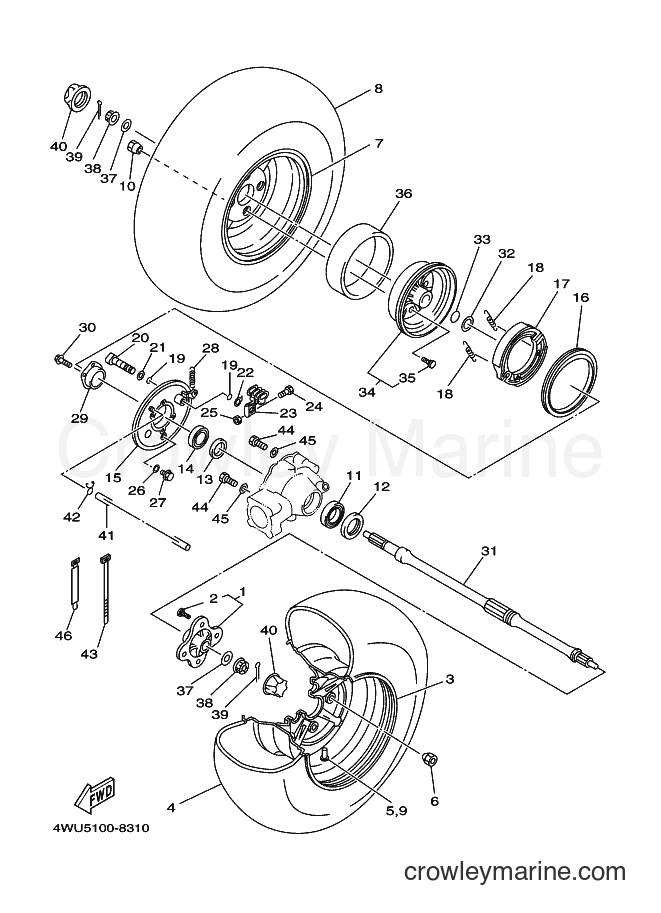 1998 ATV YFM350FWB - YFM350FWB (4WU7) [010] - REAR WHEEL