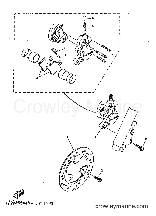 1999 Scooter YN50 - YN50 (5ADM) [010] - FRONT BRAKE CALIPER