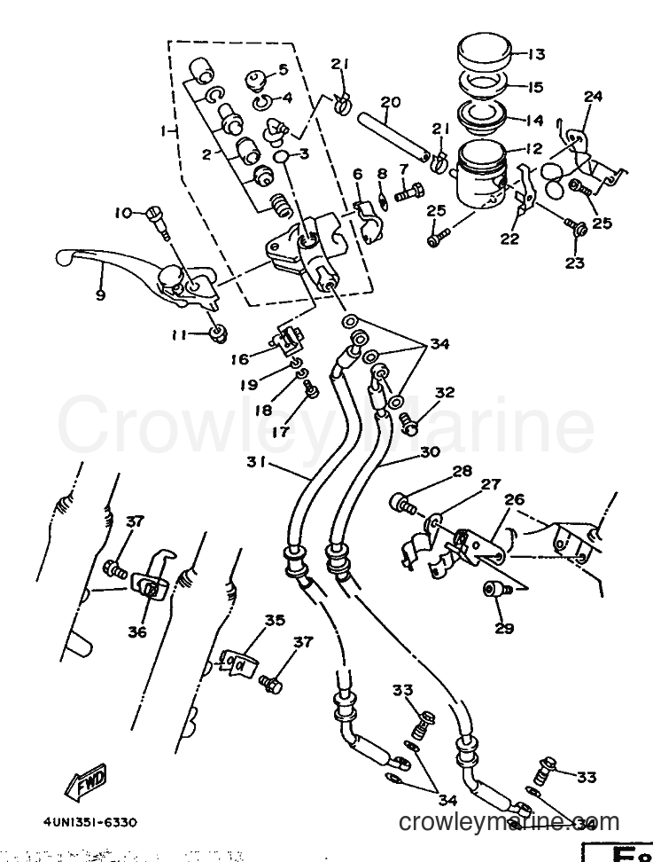 1996 Street Bike TRX850 - TRX850 (4UN1) [110] - FRONT MASTER CYLINDER