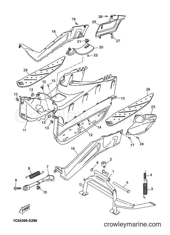 2007 Scooter YP250R - YP250R (1C04) [030] - STAND & FOOTREST