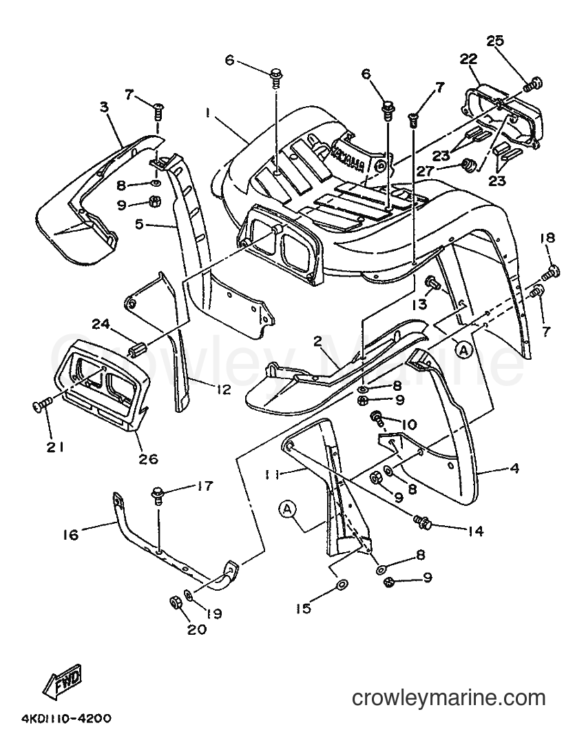 1994 ATV YFB250FW - YFB250FW (4KD2) [010] - FRONT FENDER