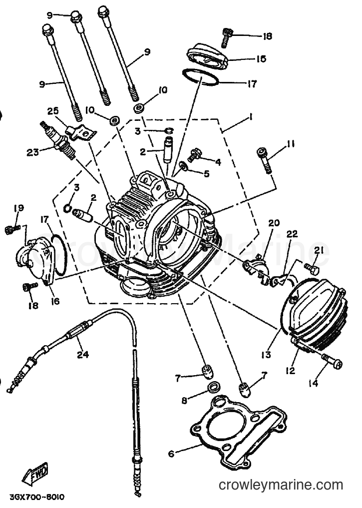 Yamaha Motors AG200E (3GX6) [010] - CYLINDER HEAD