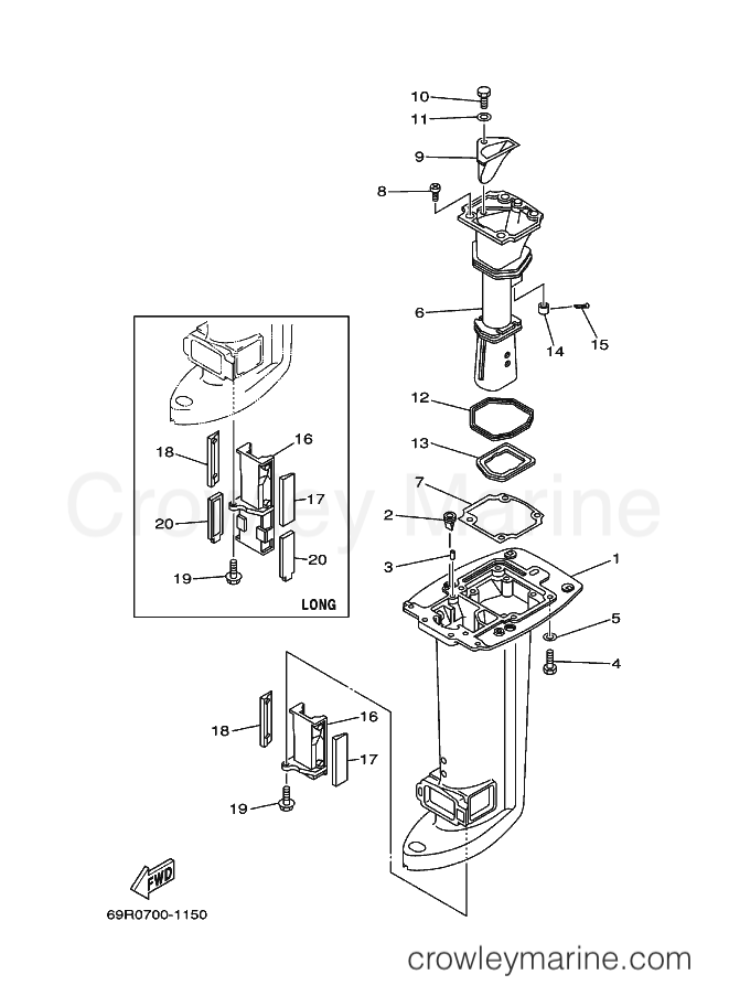 Yamaha Motors 25B (69R1) [050] - UPPER CASING