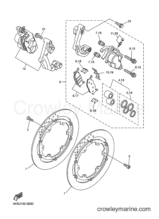 2011 Cruiser XVS1100AT - XVS1100AT (5S0C) [010] - FRONT BRAKE CALIPER