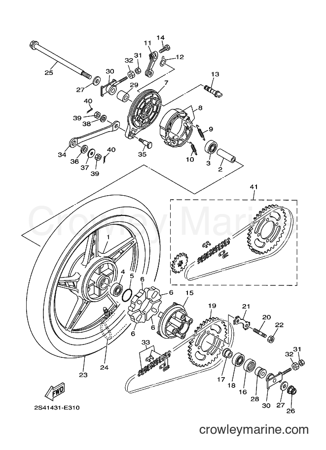 2014 Scooter T135F - T135F (2S5C) [010] - REAR WHEEL FOR CAST WHEEL