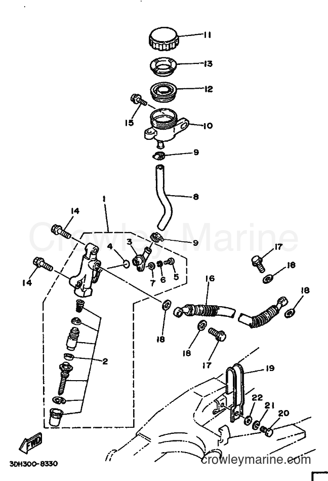 Yamaha Motors RZ350 (3FB2) [010] - REAR MASTER CYLINDER