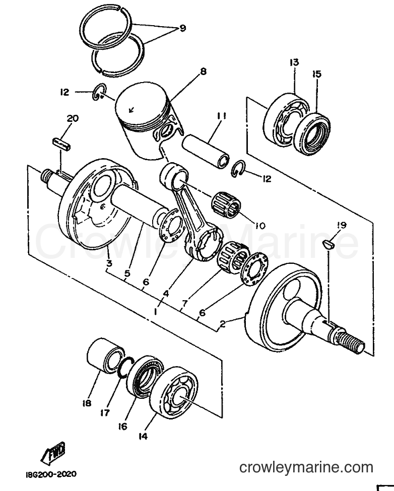 1987 Dirt Bike DT125-MX - DT125-MX (4J3) [999] - CRANKSHAFT & PISTON