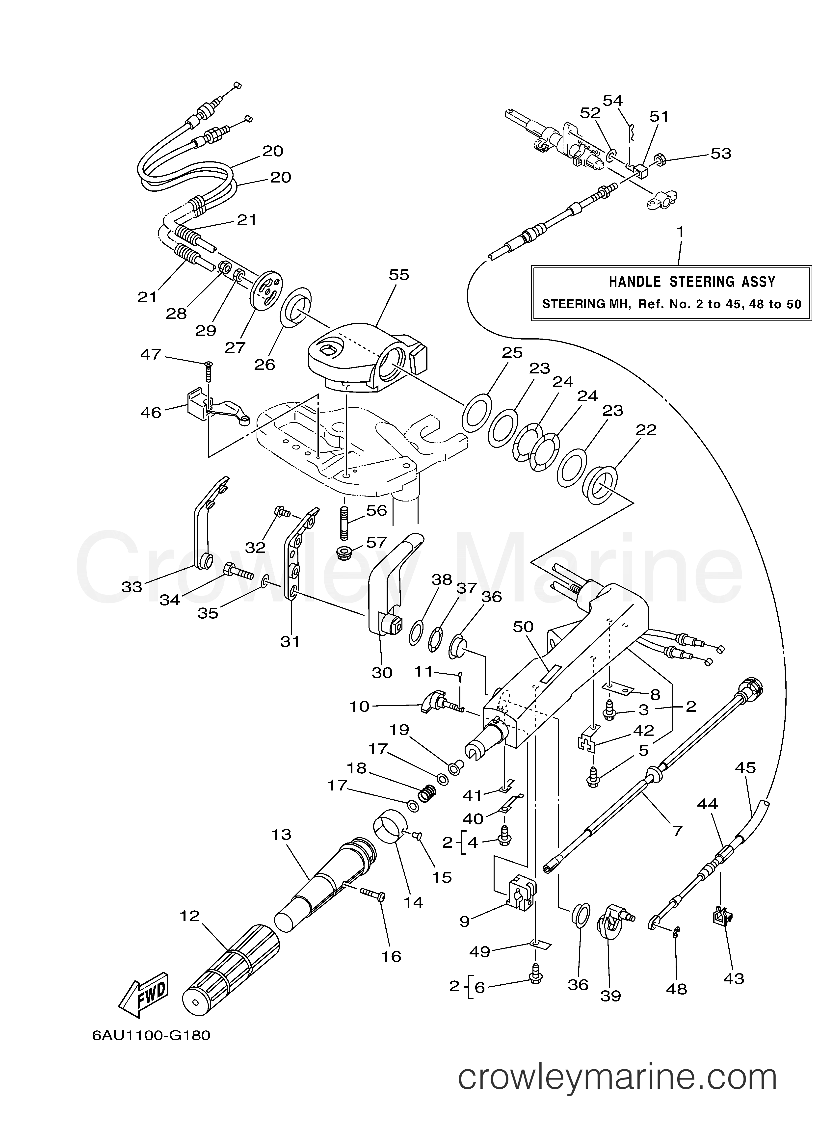 Yamaha Motors F9.9FMSH - STEERING MH